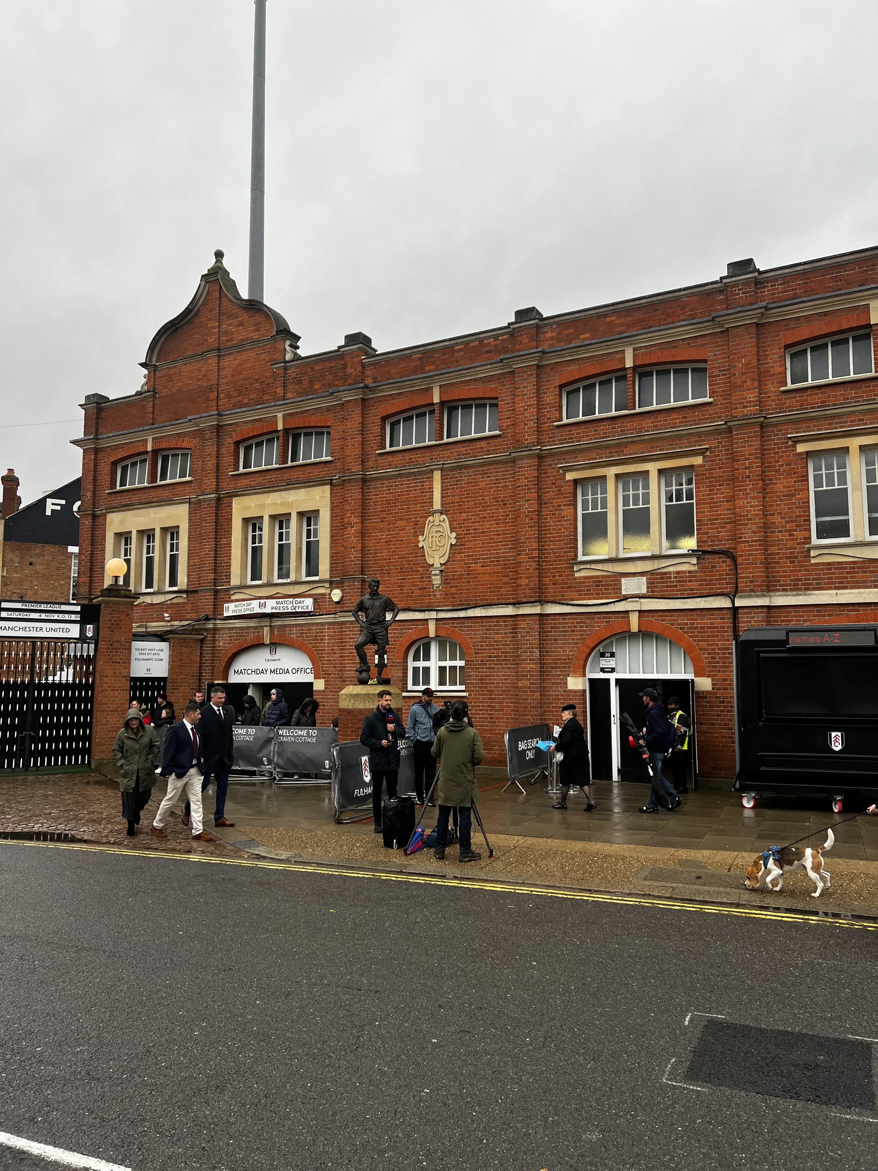 Johnny Haynes statue outside Craven Cottage, home of Fulham FC