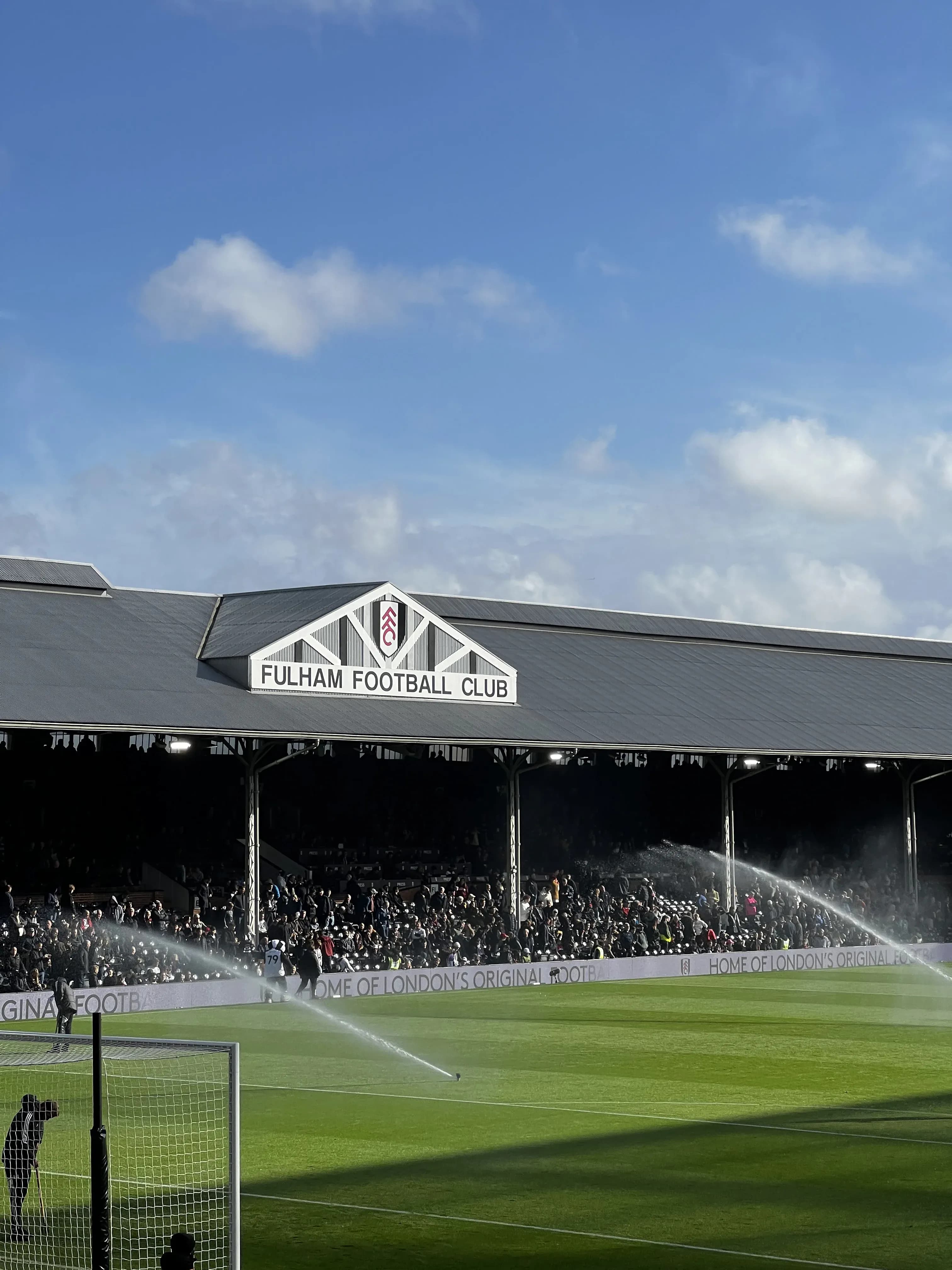 View from the Hammersmith Stand at Craven Cottage during a Fulham FC match