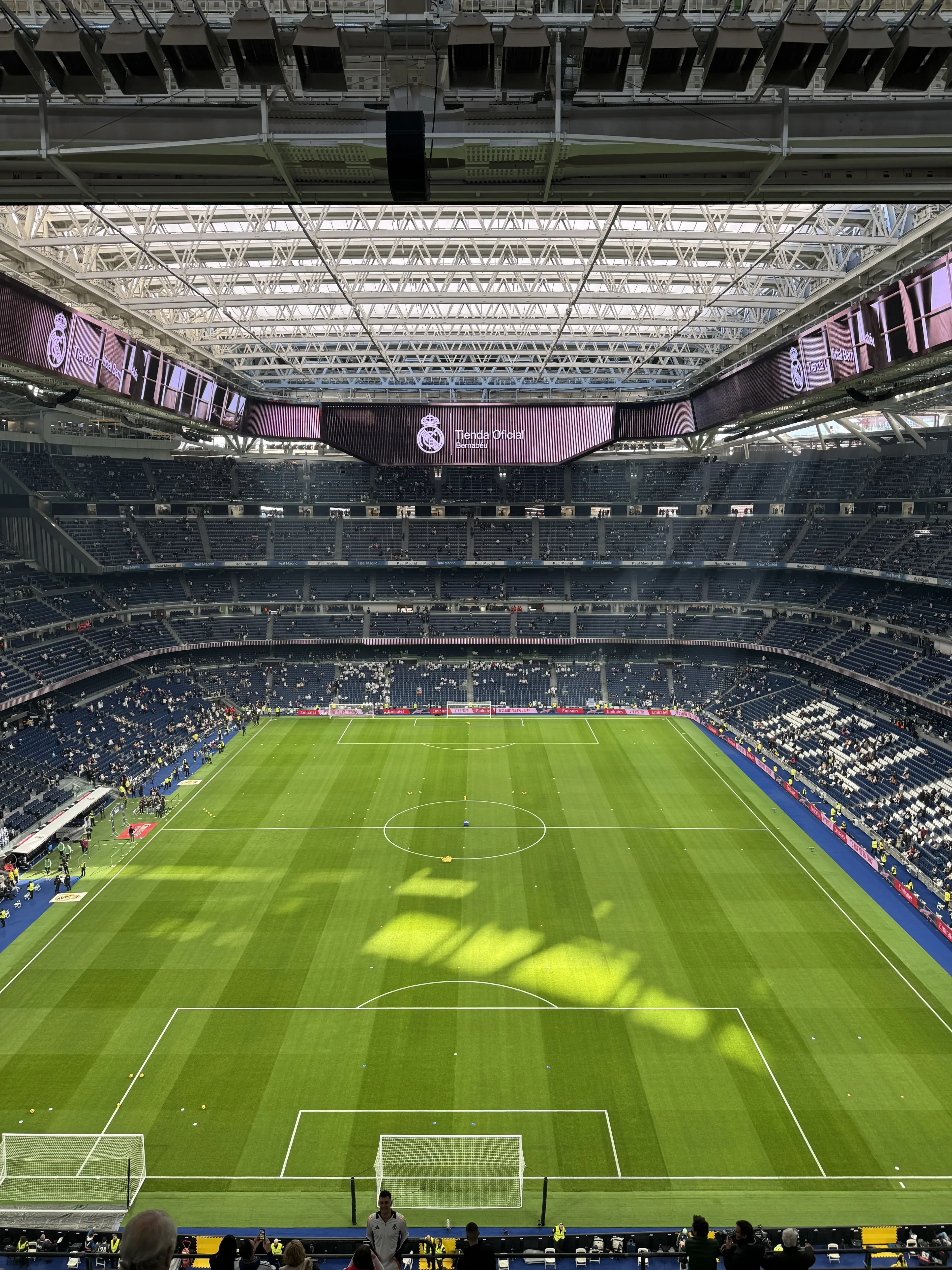 Fondo Norte upper tier view inside Santiago Bernabéu Stadium behind the goal