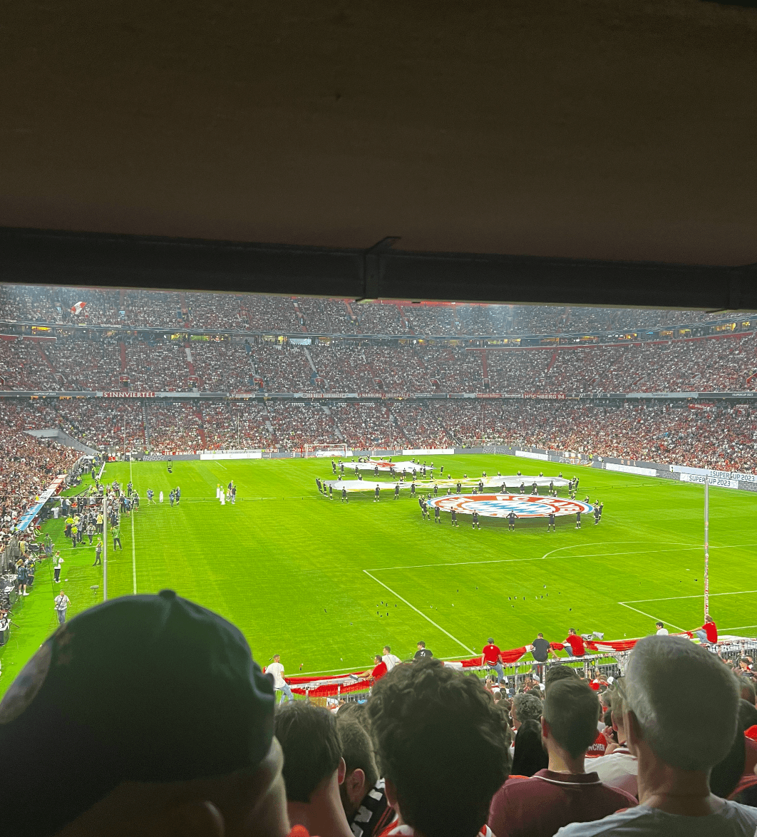 Standing section behind the goal inside the Allianz Arena during a Bayern Munich match